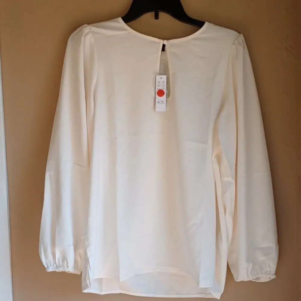 J.Crew Career Long Sleeve Minimalist Basic Blouse Top Size MT New With Tags